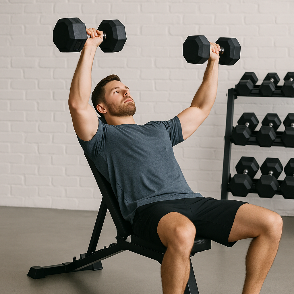 жим гантелей